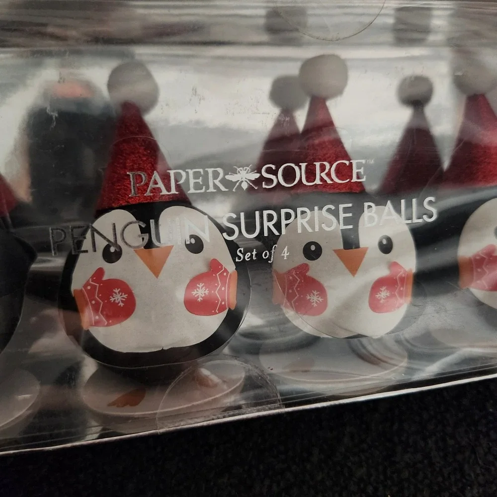 Penguin Surprise Balls‎ Set of 4 Holiday Christmas Gift